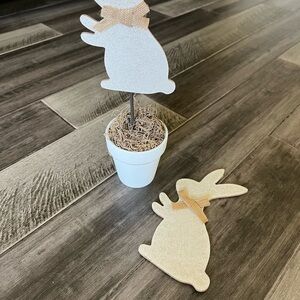 Easter Bunny Farmhouse Style Topiary Decor